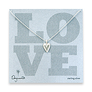 sterling silver love kind heart pendant on ballchain - 24 inch