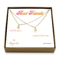 best friends gold dipped angel wings set of 2 necklaces - 18 inch