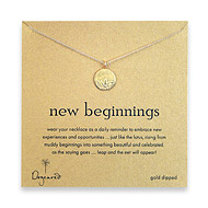 gold dipped new beginnings lotus disc necklace - 18 inch