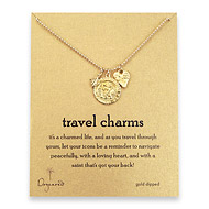 gold dipped travel charms necklace