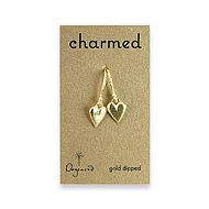 charmed gold dipped kind heart earrings