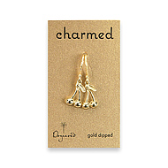 charmed gold dipped cherry earrings
