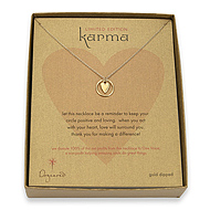 limited edition karma and kind heart gold dipped reminder necklace