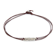 sparkle triple strand gold dipped anklet on tobacco irish linen