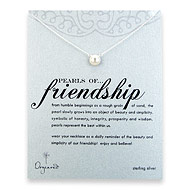 large pearls of friendship sterling silver necklace with white pearl - 18 inch