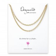 medium textured cable chain, gold dipped -36 inches