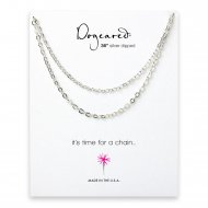 medium flat cable chain, silver dipped -36 inches
