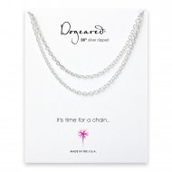 medium textured cable chain, silver dipped -36 inches