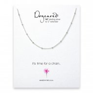 beaded chain, sterling silver -18 inches