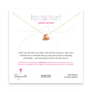 limited edition hopeful heart gold dipped necklace with rose gold heart bead