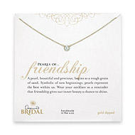 bridal pearls of friendship gold dipped necklace with white pearl
