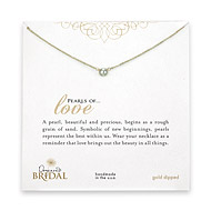 bridal pearls of love gold dipped necklace with white pearl