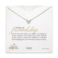 bridal large pearls of friendship gold dipped necklace with white pearl