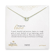 bridal large pearls of love gold dipped necklace with white pearl
