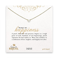 bridal pearls of happiness gold dipped necklace with white pearl