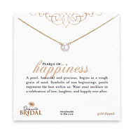 bridal large pearls of happiness gold dipped necklace with white pearl