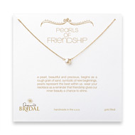 bridal pearls of friendship white pearl necklace, gold dipped
