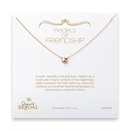 bridal pearls of friendship gold dipped necklace with rose pearl