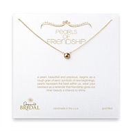 bridal pearls of friendship gold dipped necklace with gold pearl