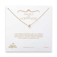 bridal pearls of happiness gold dipped necklace with white pearl