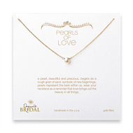 bridal pearls of love white pearl necklace, gold dipped