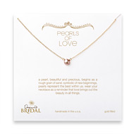 bridal pearls of love gold dipped necklace with rose pearl