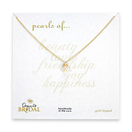 wrapped white pearl gold dipped reminder necklace
