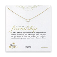 bridal pearls of friendship gold dipped necklace with white pearl - 18 inches