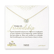 bridal large pearls of friend gold dipped necklace with white pearl - 18 inches