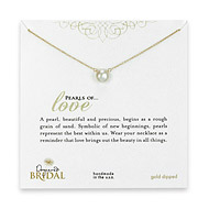 bridal large pearls of love gold dipped necklace with white pearl - 18 inches