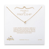 bridal pearls of friendship gold dipped necklace with white pearl - 18 inches
