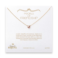 bridal pearls of friendship rose pearl necklace, gold dipped - 18 inches