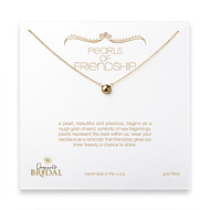 bridal pearls of friendship gold dipped necklace with gold pearl - 18 inches