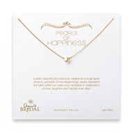 bridal pearls of happiness gold dipped necklace with white pearl - 18 inches