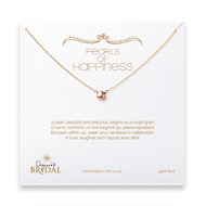 bridal pearls of happiness rose pearl necklace, gold dipped - 18 inches