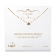 bridal pearls of happiness gold dipped necklace with gold pearl - 18 inches