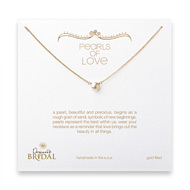 bridal pearls of love gold dipped necklace with white pearl - 18 inches