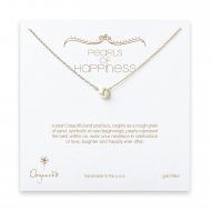 bridal pearls of happiness pearl necklace, gold dipped -18 inches
