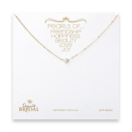 bridal faceted pearl necklace, gold dipped - 18 inches