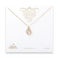 bridal keshi pearl gold dipped necklace - 18 inches