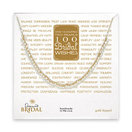 bridal 100 good wishes gold dipped dangling pearl necklace