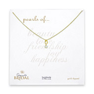 bridal white pearl gold dipped twist necklace