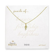 bridal gold dipped cascading white pearl necklace
