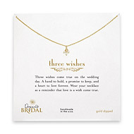 bridal three wishes gold dipped necklace with white pearls