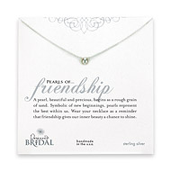 bridal pearls of friendship sterling silver necklace with white pearl