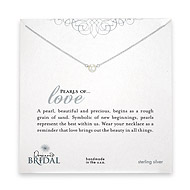 bridal pearls of love sterling silver necklace with white pearl