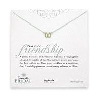 bridal large pearls of friendship sterling silver necklace with white pearl