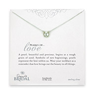 bridal large pearls of love sterling silver necklace with white pearl