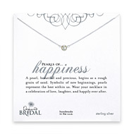 bridal pearls of happiness sterling silver necklace with white pearl