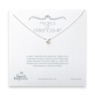 bridal pearls of friendship sterling silver necklace with white pearl